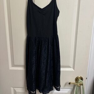 Pink Victoria's Secret black lace dress